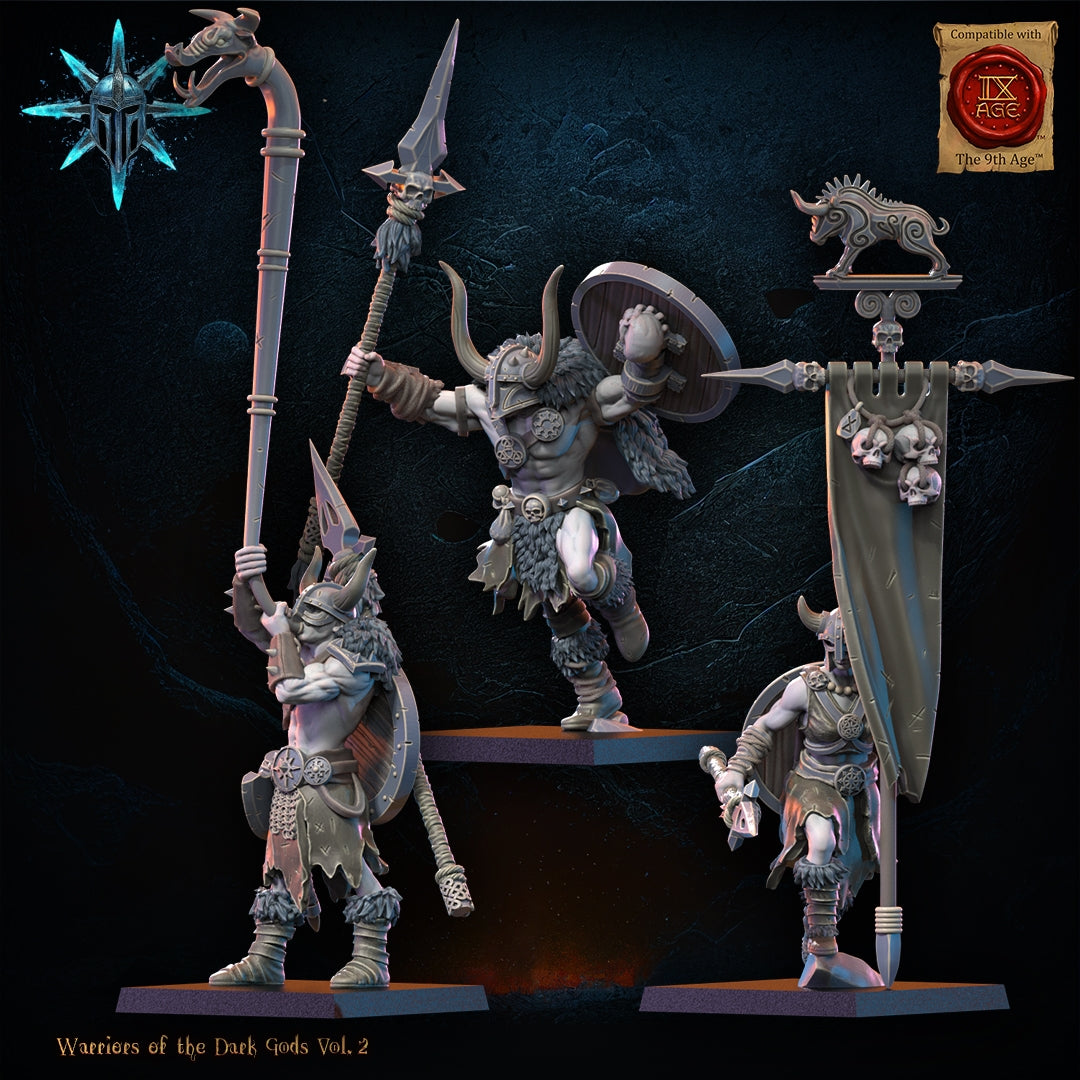 28mm Barbarian Command with Spears