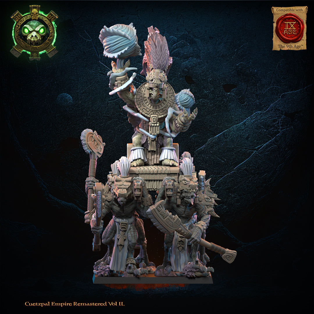28mm Tezcatlipoca, the Living God on Palanquin
