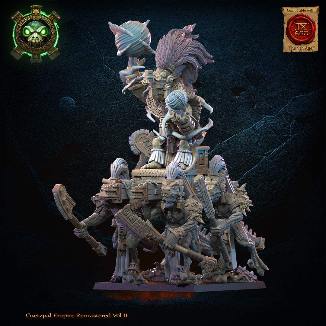 28mm Tezcatlipoca, the Living God on Palanquin