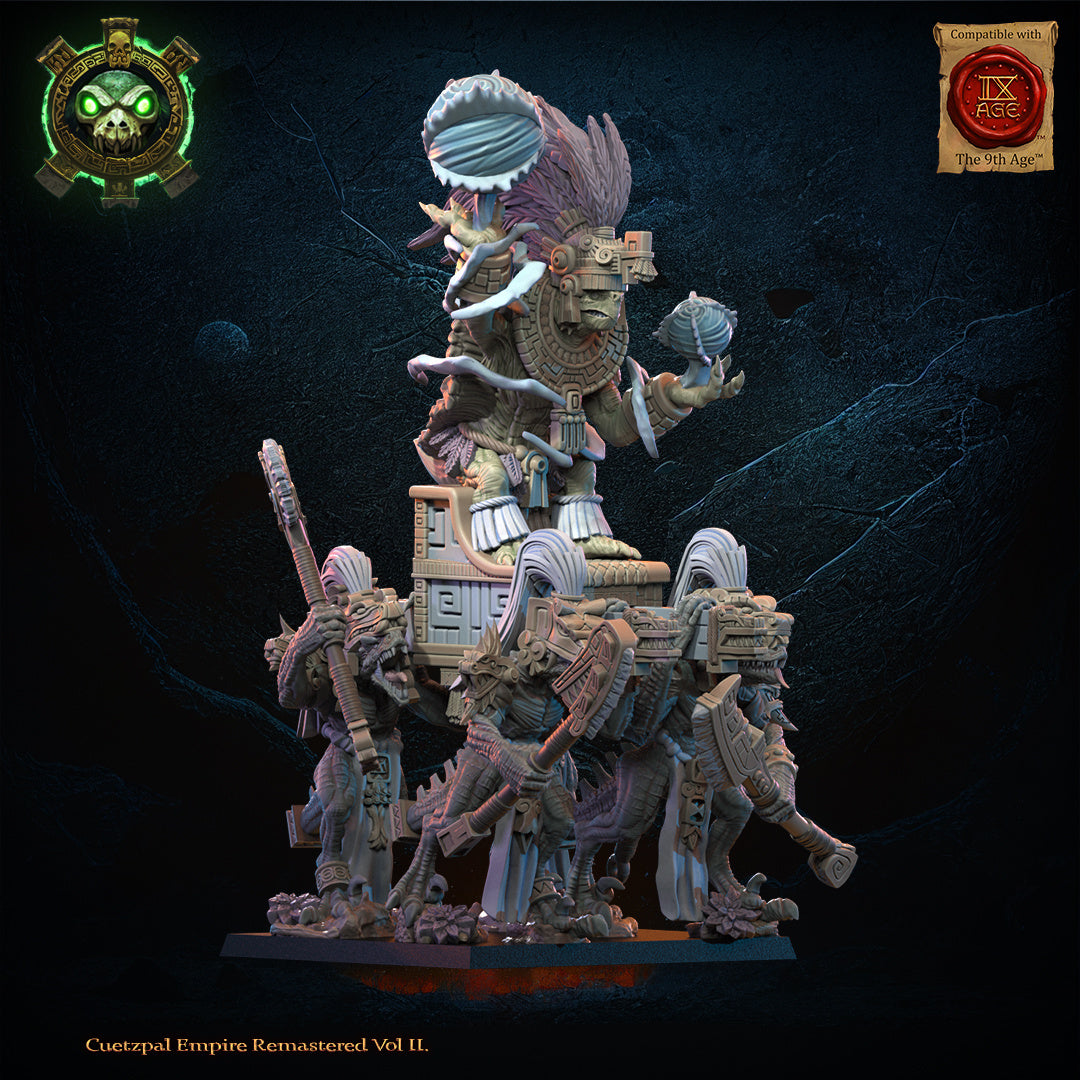28mm Tezcatlipoca, the Living God on Palanquin