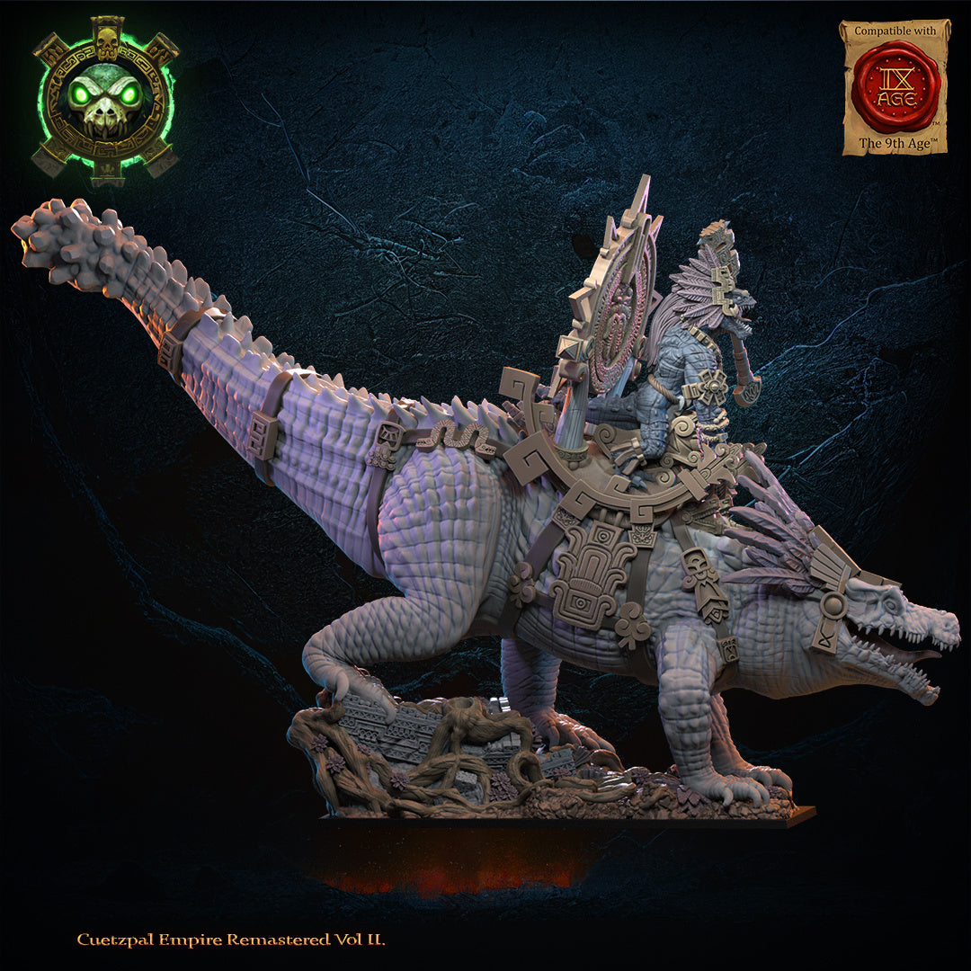 28mm Citlallicue, Cipactli Heroine on Deinosuchus