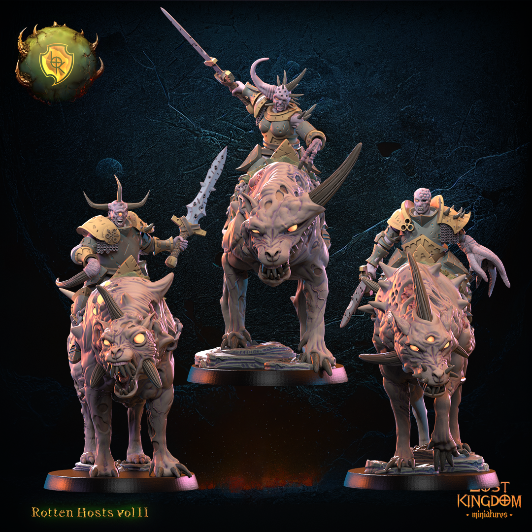 28mm Sickness Knights on Rotten Wolfs