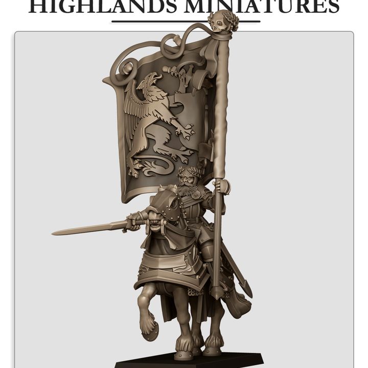 28mm Mounted Battle Standard Bearer - Sunland