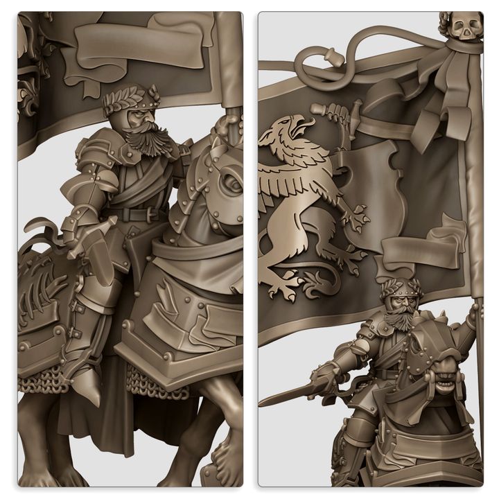 28mm Mounted Battle Standard Bearer - Sunland