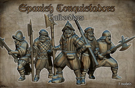 28mm Spanish Conquistador Halberdiers