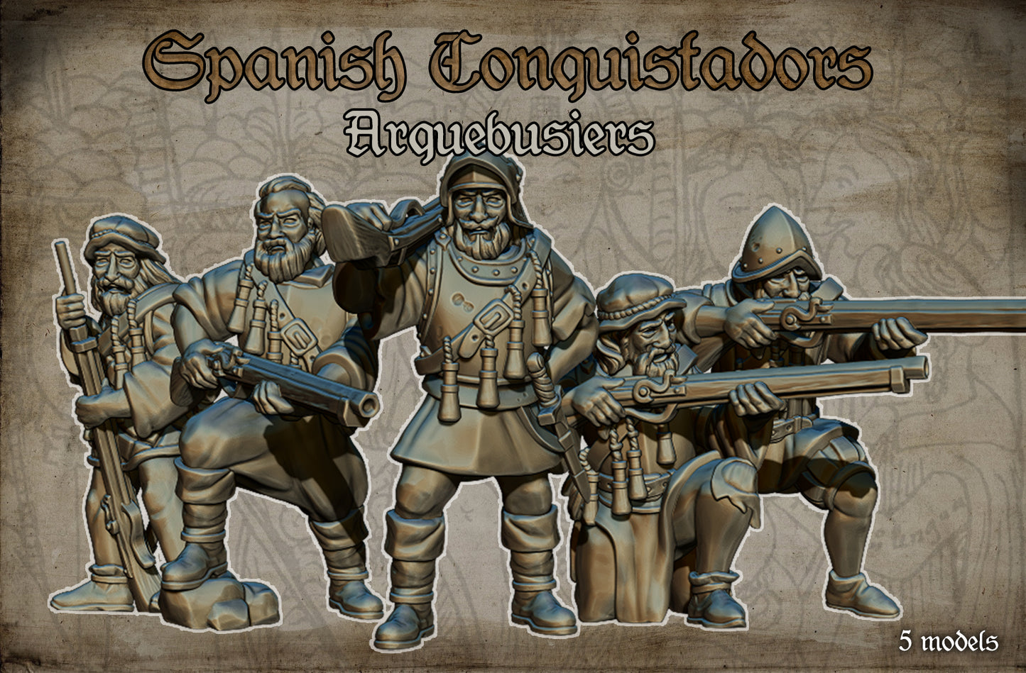 28mm Spanish Conquistador Arquebusiers