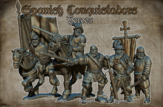 28mm Spanish Conquistador Commanders