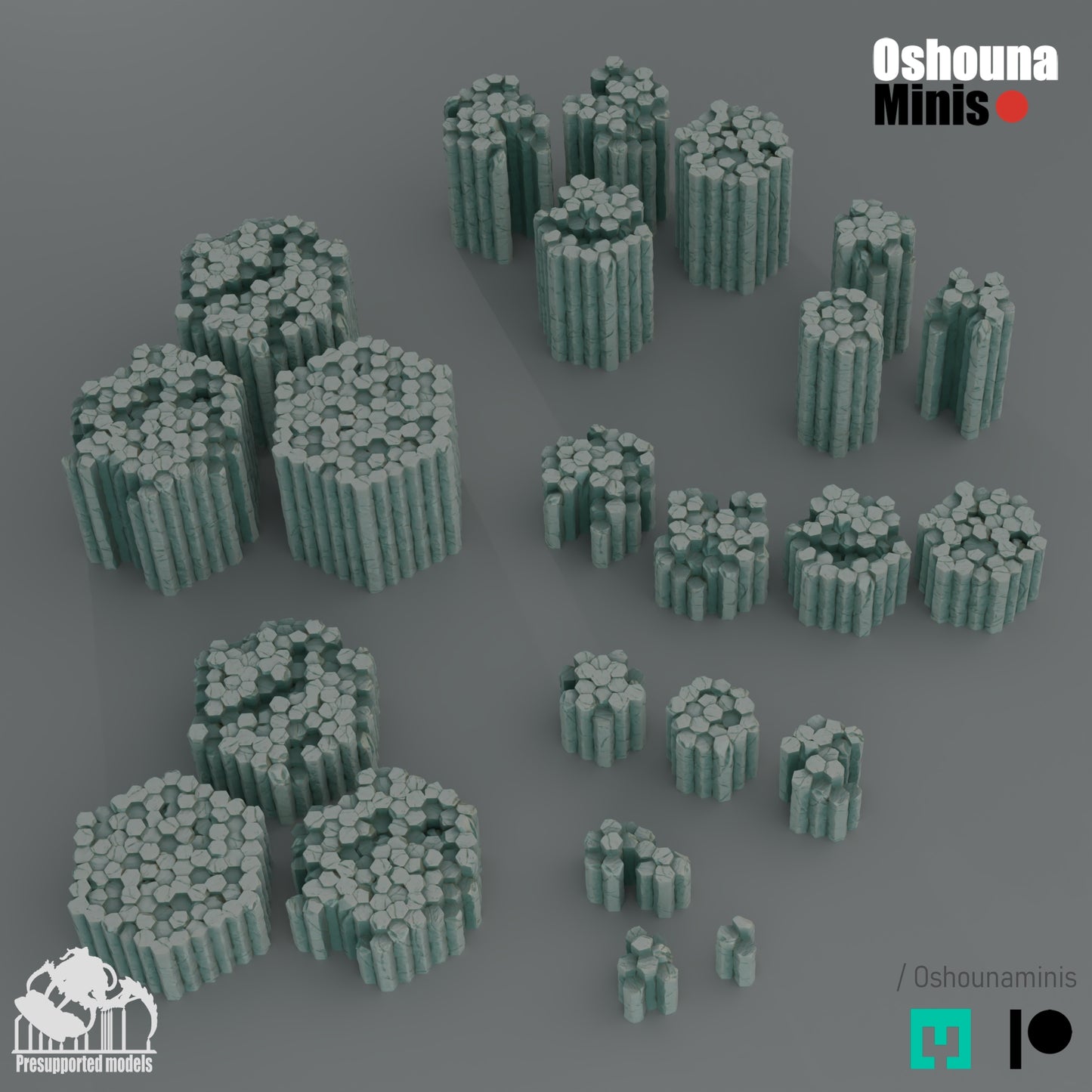 28mm Hexagonal Rocks