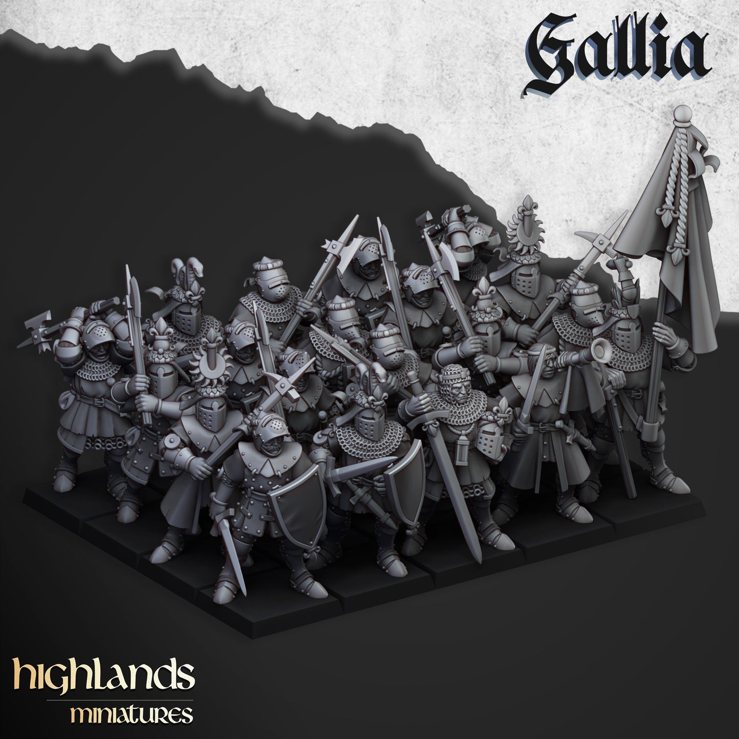 28mm Knights on Foot - Gallia