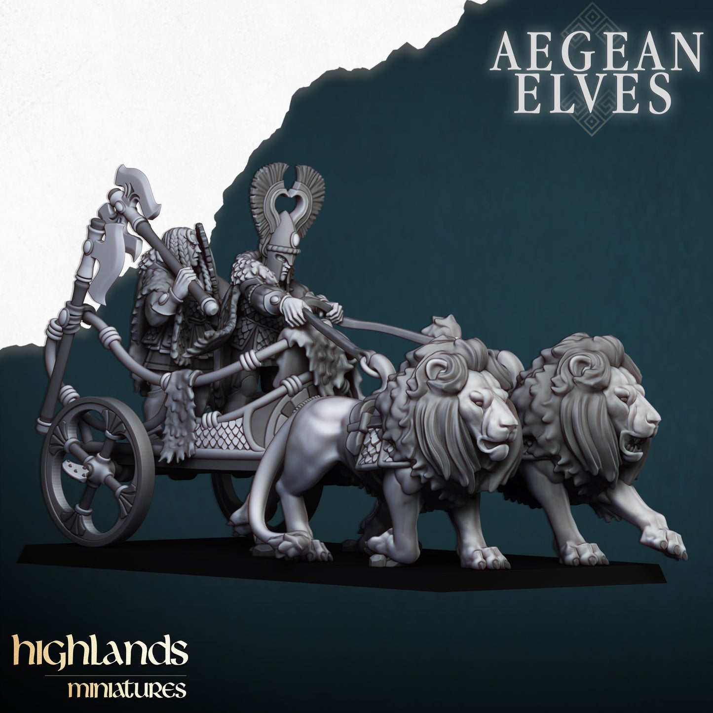 28mm Nemean Lions Chariot - Aegean Elves