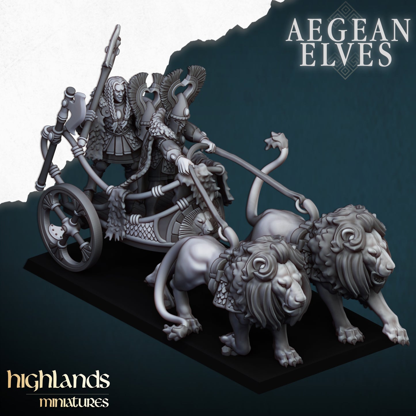 28mm Nemean Lions Chariot - Aegean Elves