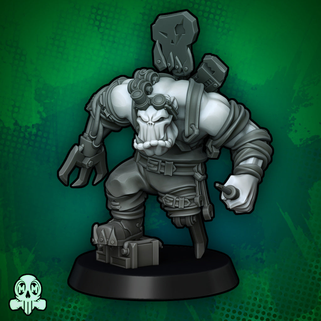 28mm Orc Mechanic and Goblin Sidekick