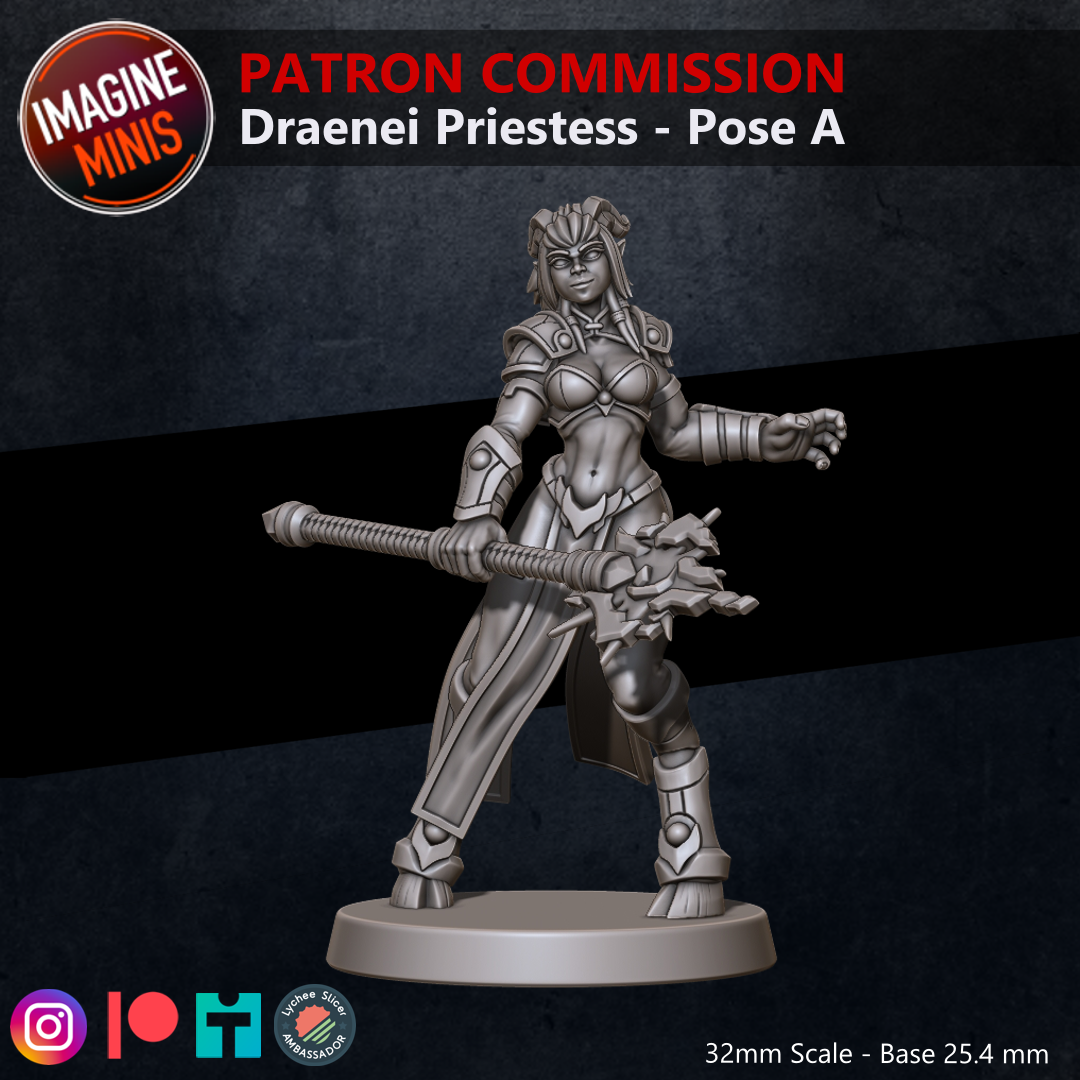 Role-Playing Miniatures - Dranei Priestess Pose A