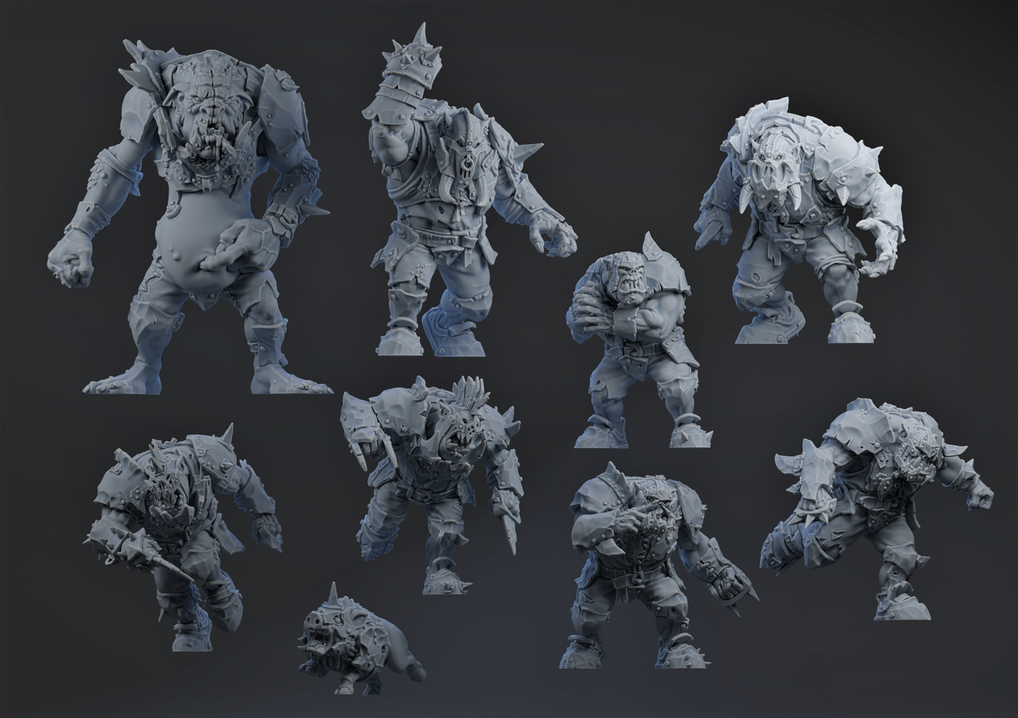 28mm Pig Iron Pummelers Orc Team