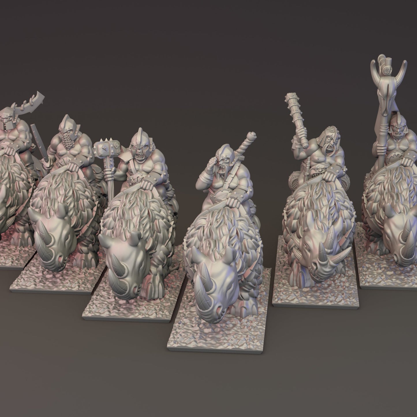 10mm Ogre Tribes - Rhinox Rider Regiment