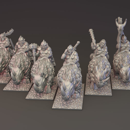 10mm Ogre Tribes - Rhinox Rider Regiment