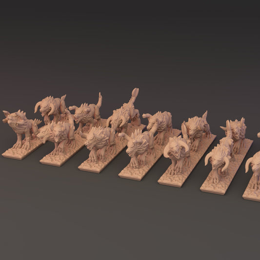 Beast Herd - 10mm Chaos Hound Regiment