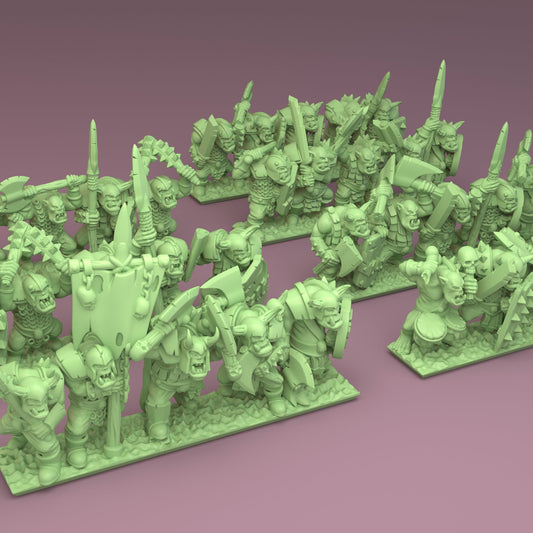 Orcs & Goblins - 10mm Orc Warrior Regiment