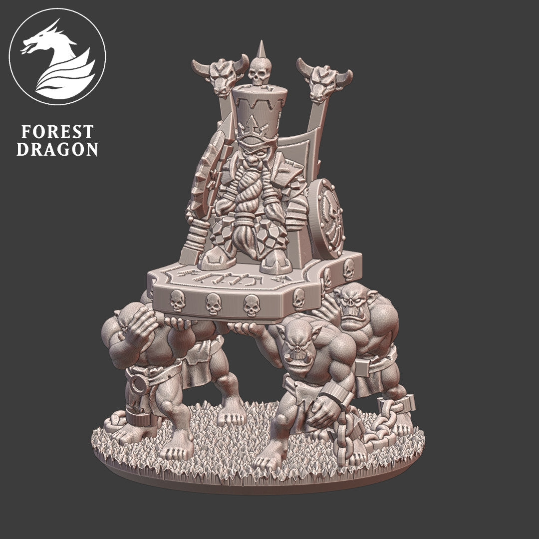 Dwarf Demonsmiths - 10mm Lord on Throne