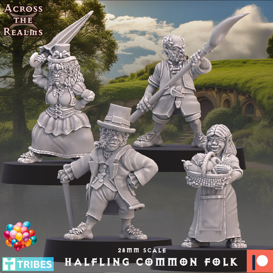 28mm Halfling Common Folk