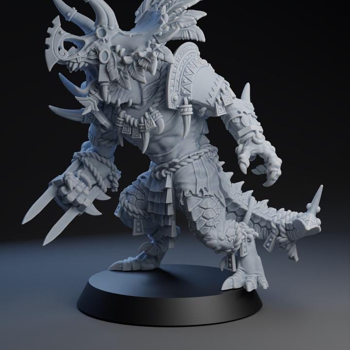 Lizard Blitzer Star Player | Fantasy Football | Lizardmen Team | Brutefun Miniatures