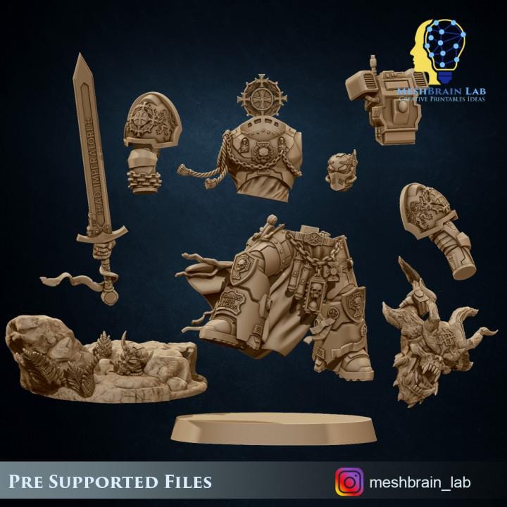 Imperial Marine Crusader Electus | Imperial Marines | 32mm | Meshbrain Labs