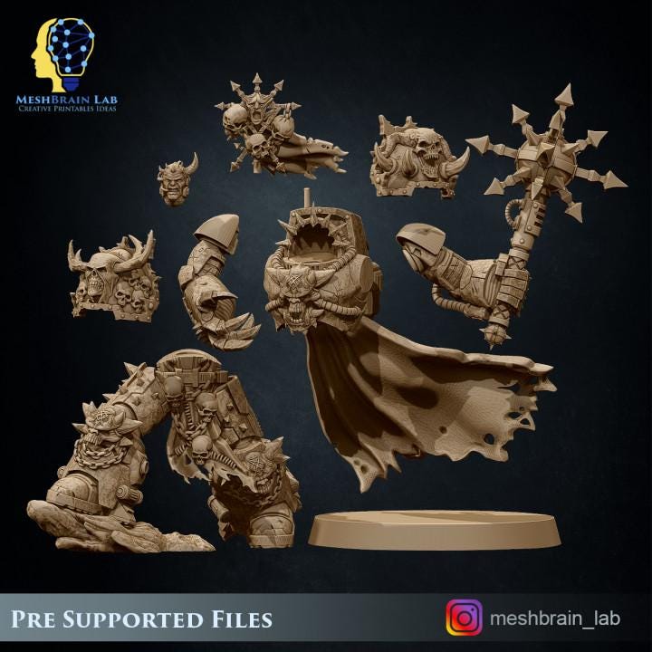 Doom Marines Chaos Terminator Lord | Chaos | 32mm | Meshbrain Labs