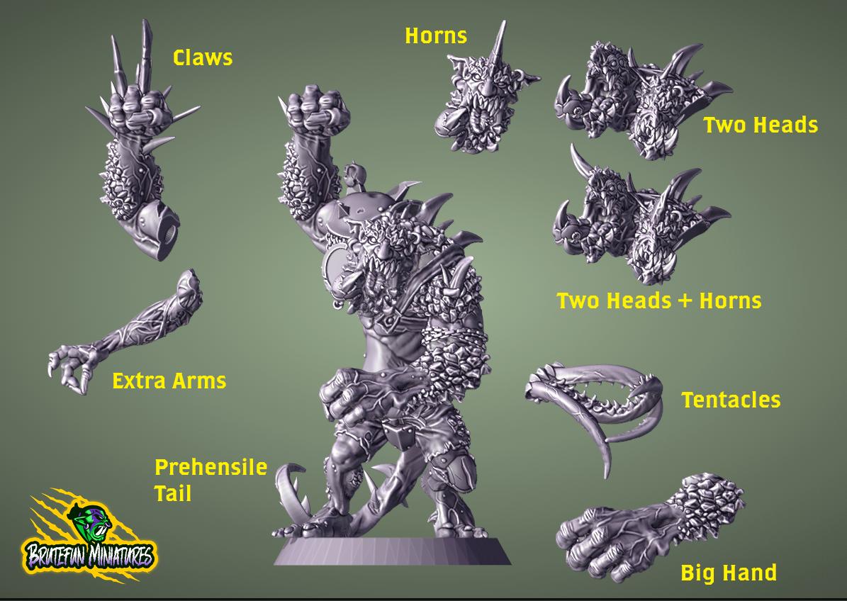 Troll Mutated | Fantasy Football | Underworld Team | Brutefun Miniatures