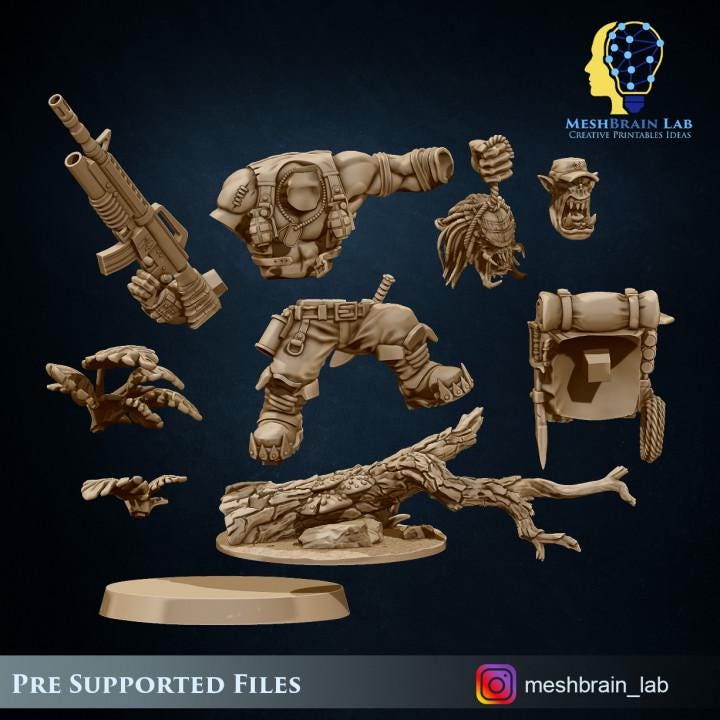 Ork Kommando Boss | Orks | 32mm | Meshbrain Labs