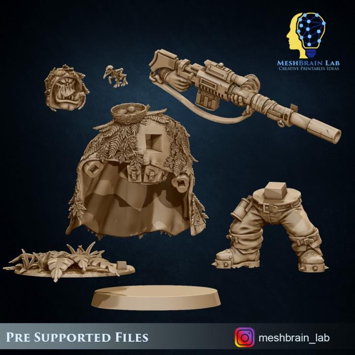 Ork commando Sniper | Orks | 32mm | Meshbrain Labs