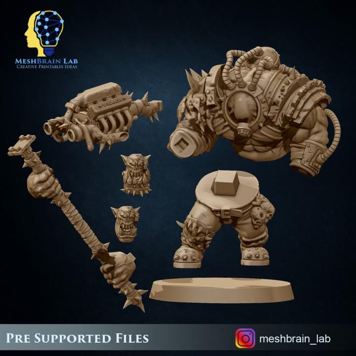 Ork Brute Warboss | Orks | 32mm | Meshbrain Labs