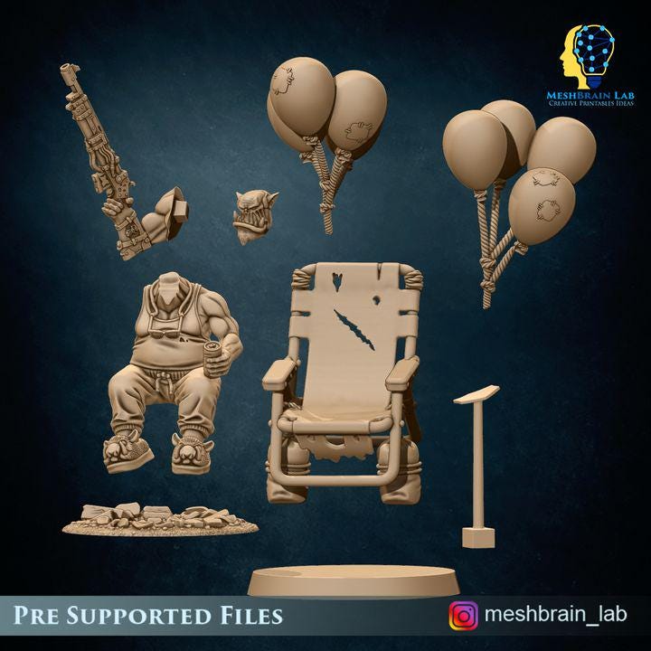 Ork Rokkit Maniacs Squad Retired Veteran | Orks | 32mm | Meshbrain Labs