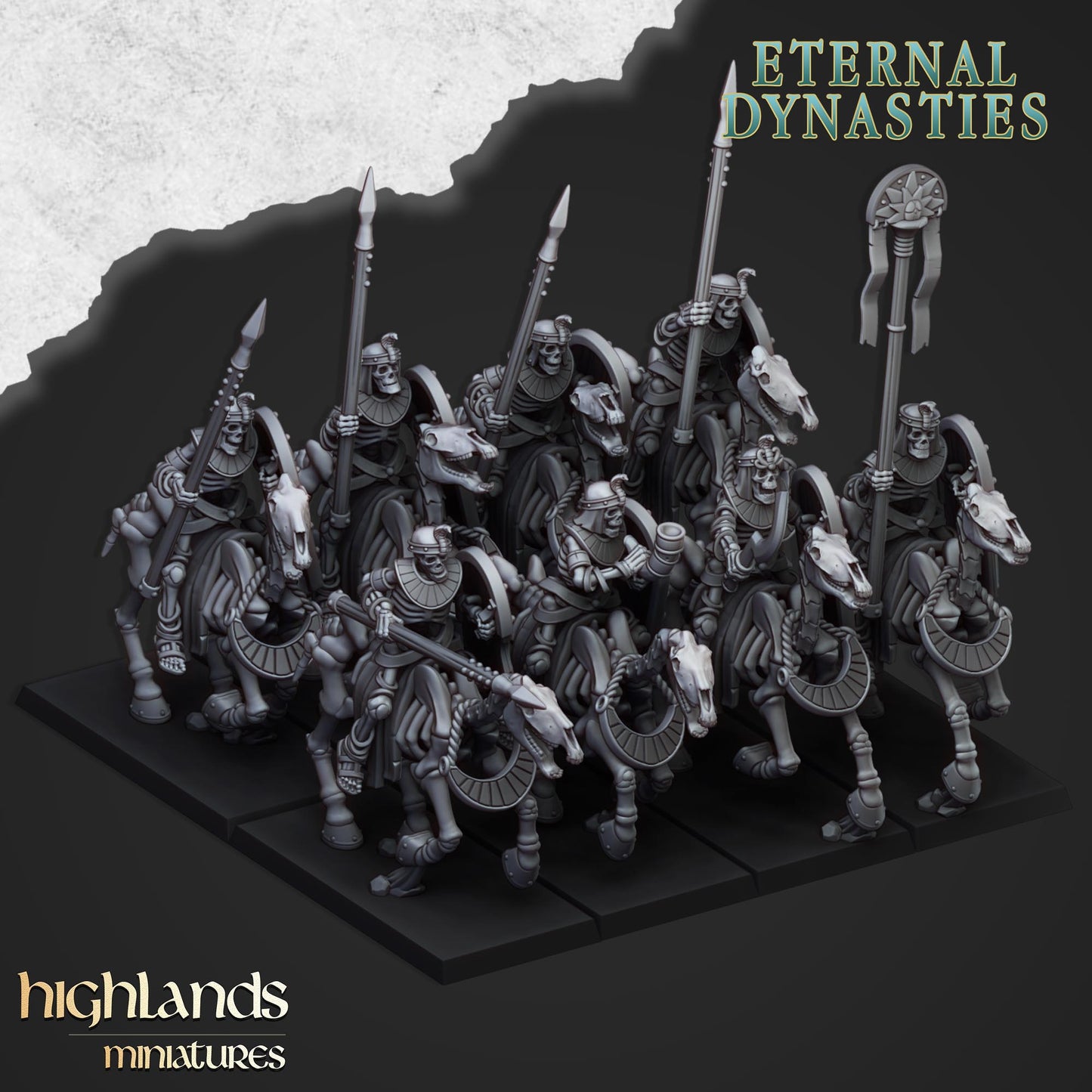 28mm Ancient Skeletal Cavalry with Spears - Eternal Dynasties