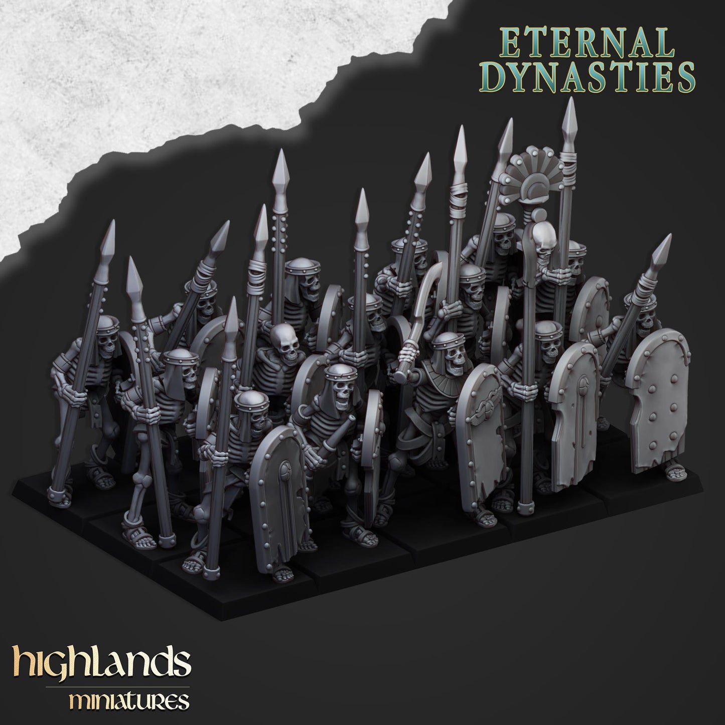 28mm Ancient Skeletons with Spears - Eternal Dynasties