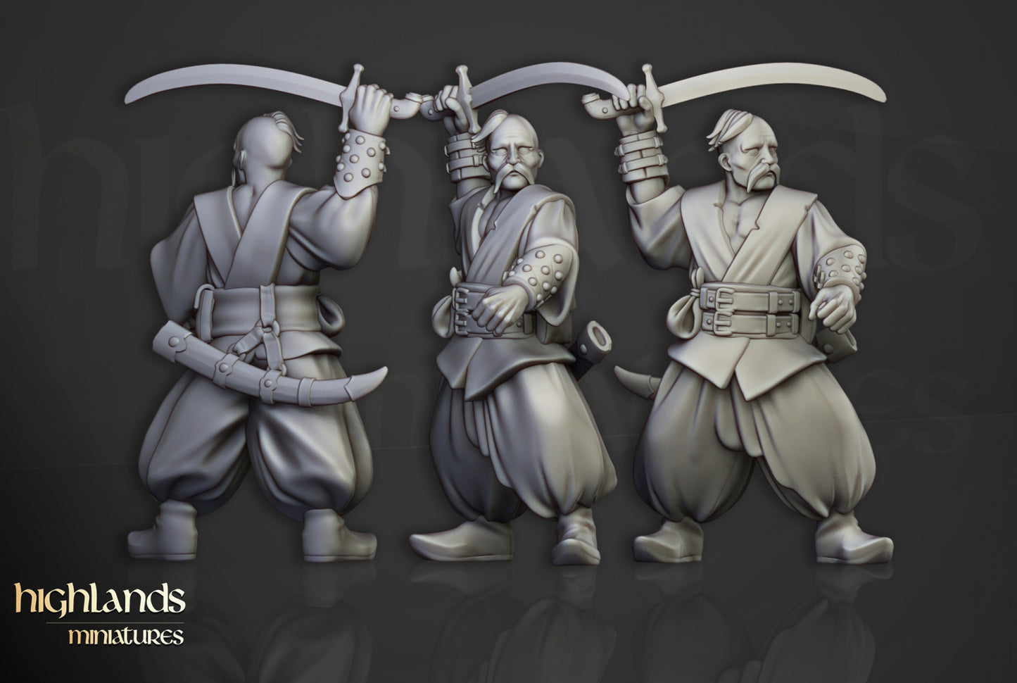 28mm Harbor Cossacks with Swords - Kislev Empire