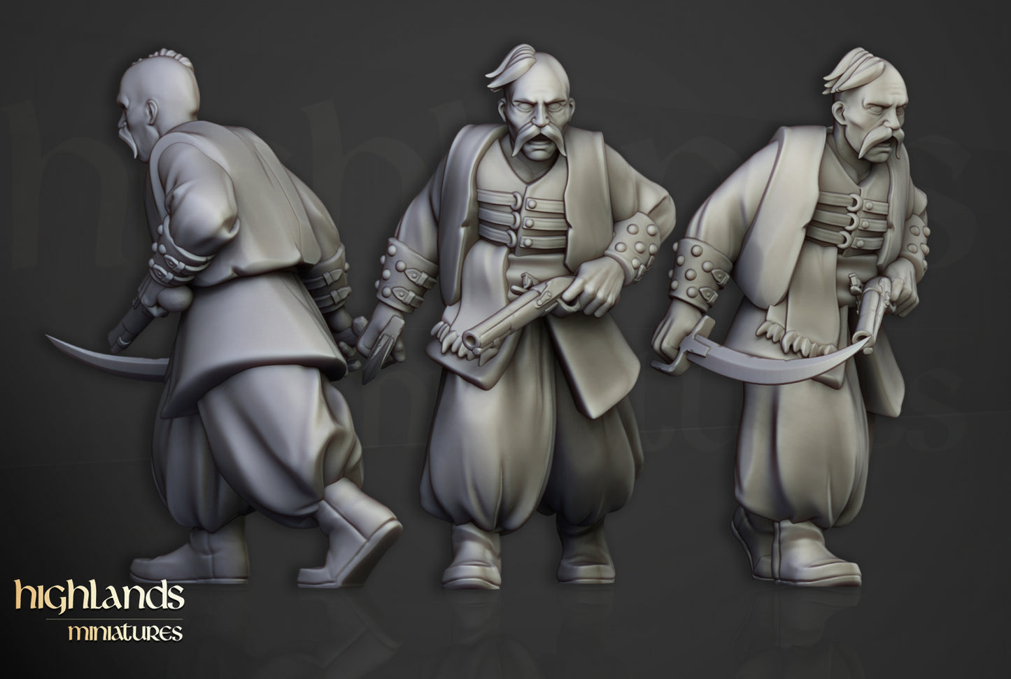 28mm Harbor Cossacks with Bows - Kislev Empire