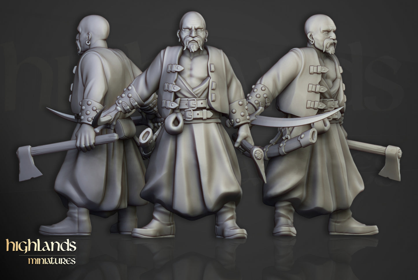 28mm Harbor Cossacks with Swords - Kislev Empire