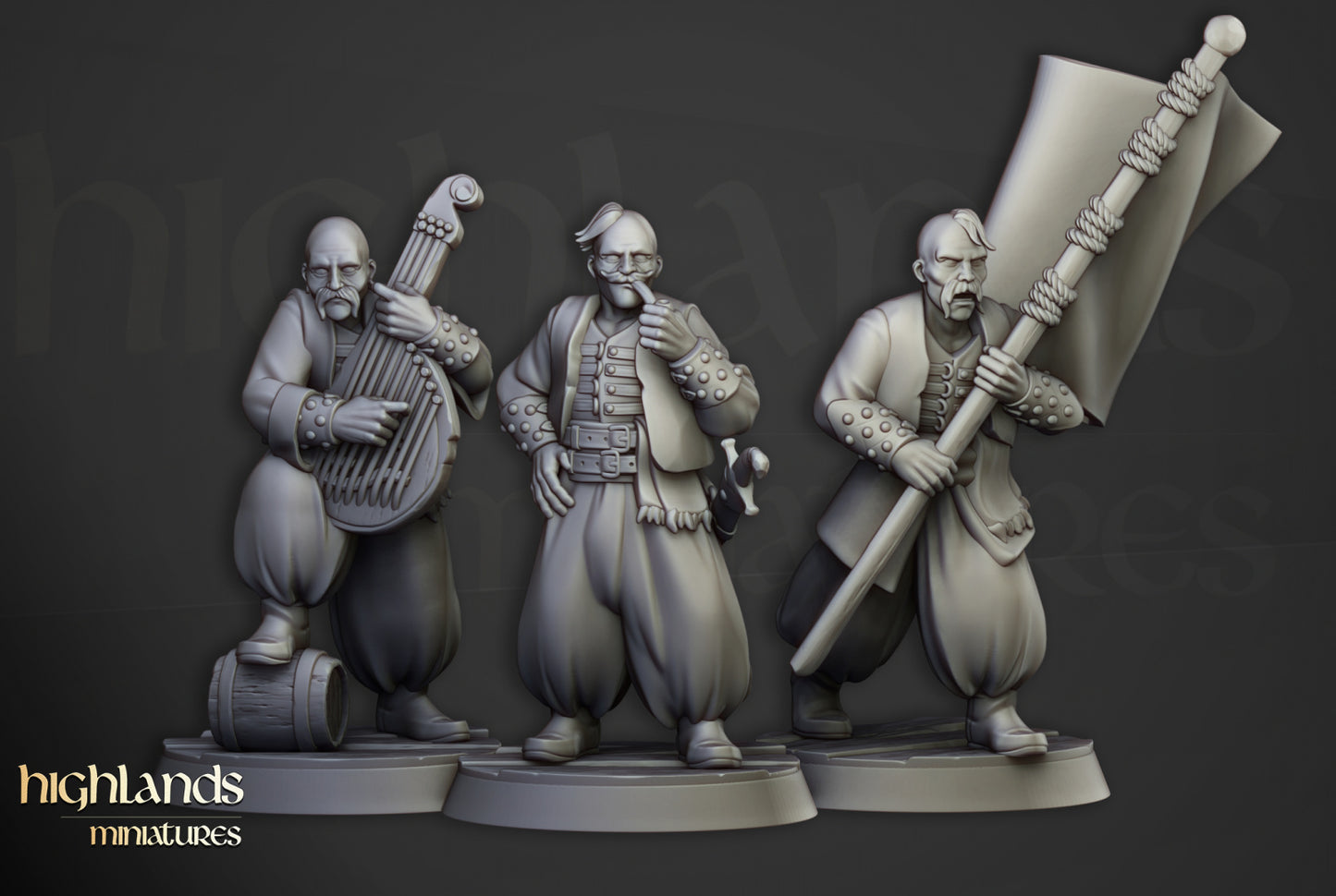 28mm Harbor Cossacks with Swords - Kislev Empire