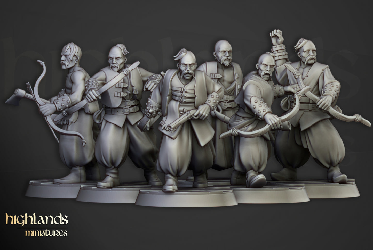 28mm Harbor Cossacks with Bows - Kislev Empire
