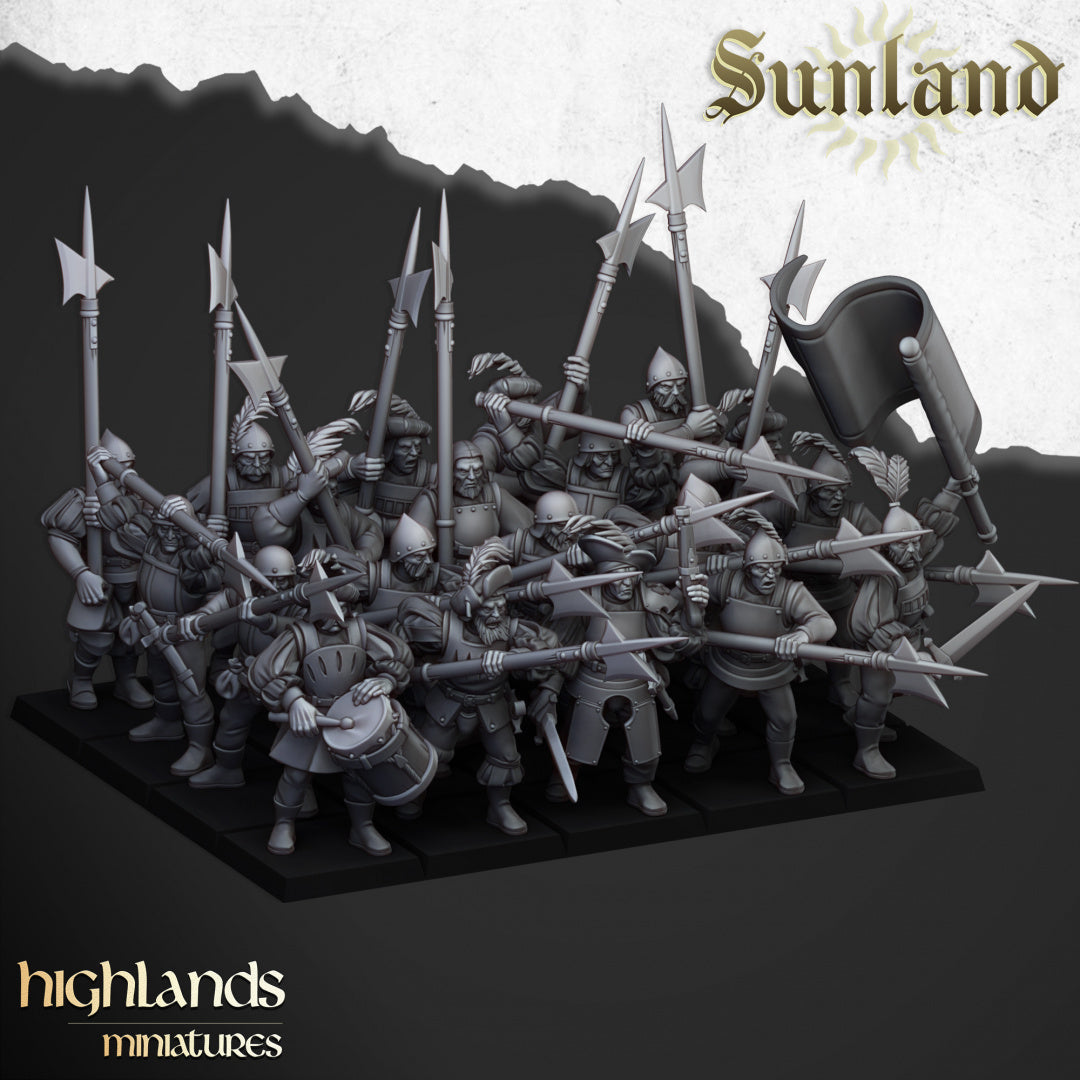 28mm Halberdiers - Sunland