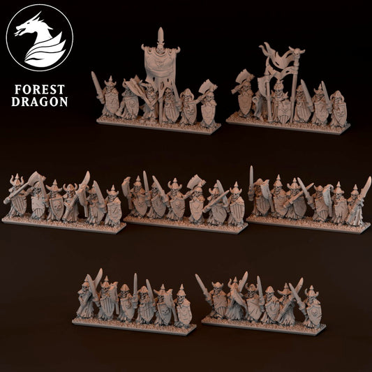 Vampire Lords - 10mm Heavy Skeleton Regiment