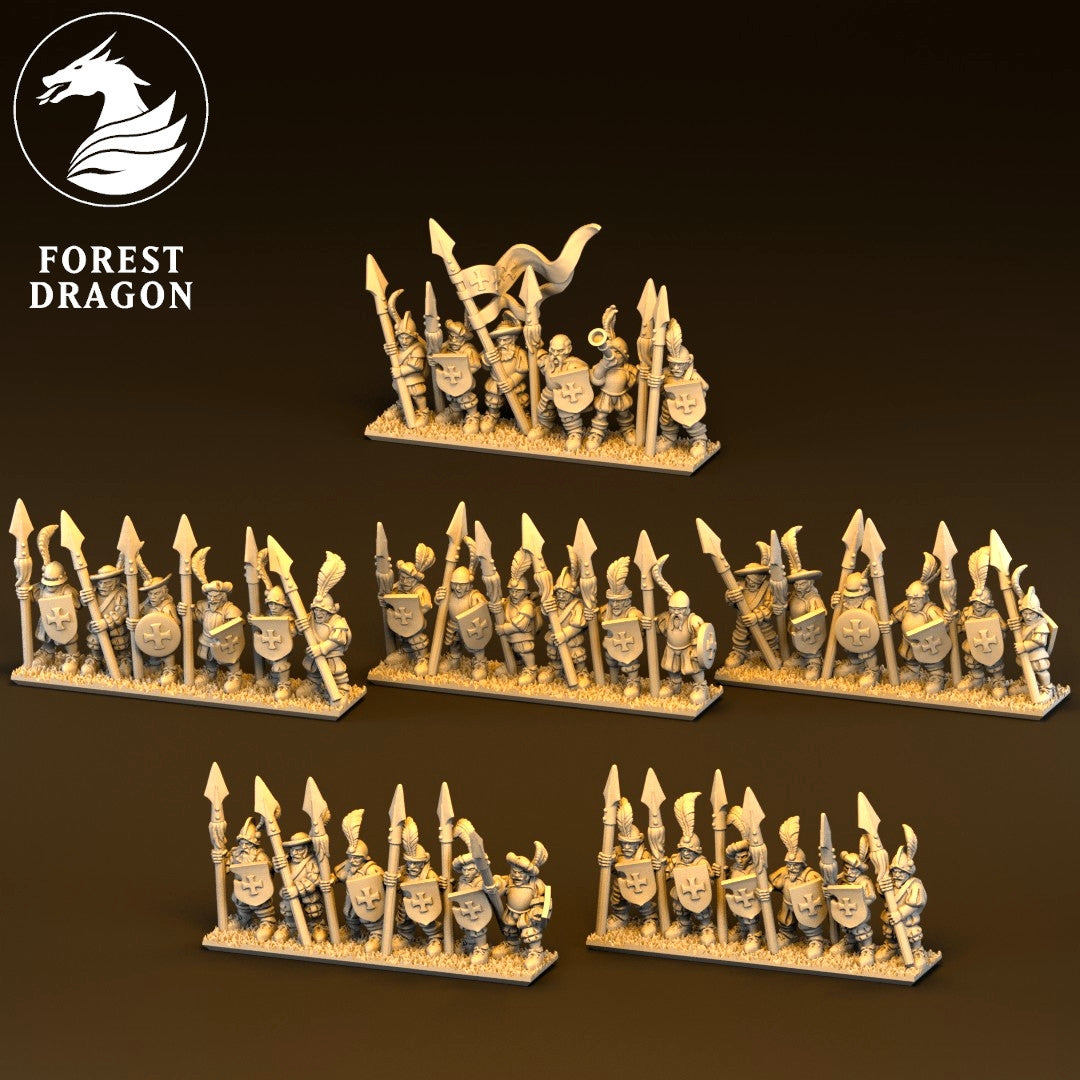 Imperial Empire - 10mm Spearmen with Shields Regiment