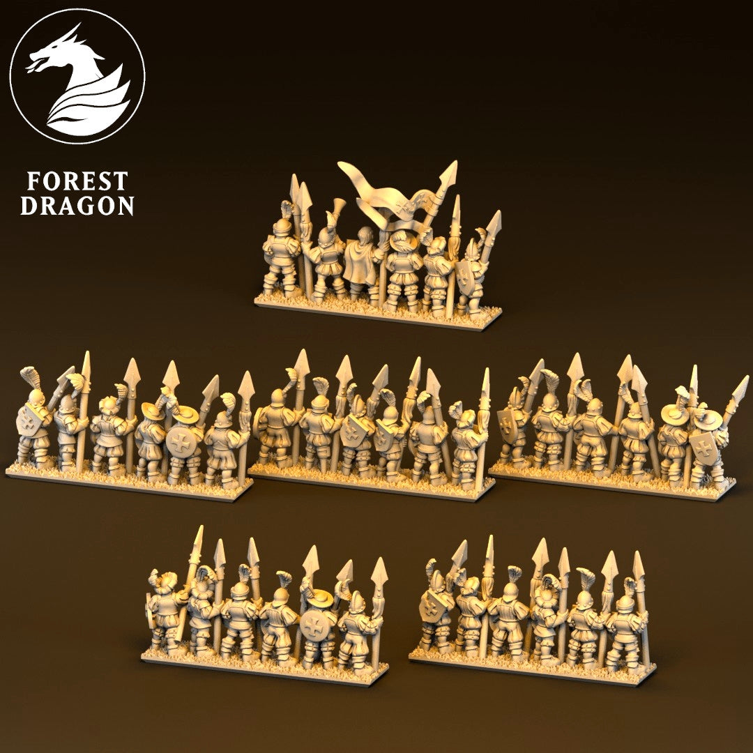 Imperial Empire - 10mm Spearmen with Shields Regiment