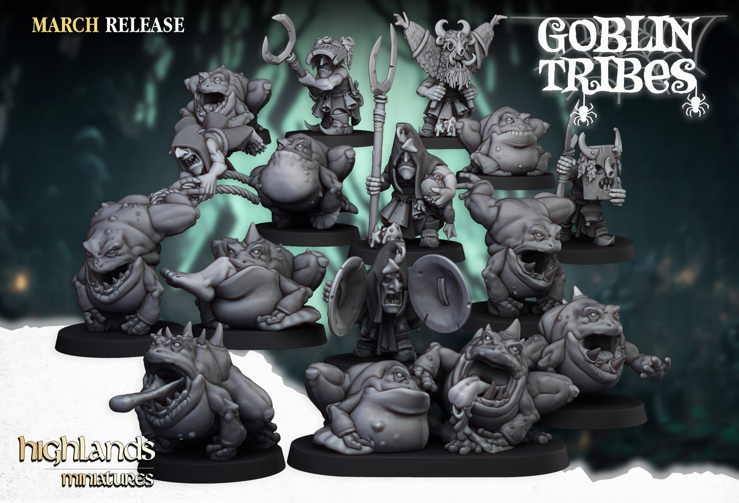 28mm Frog Herd - Swamp Goblins