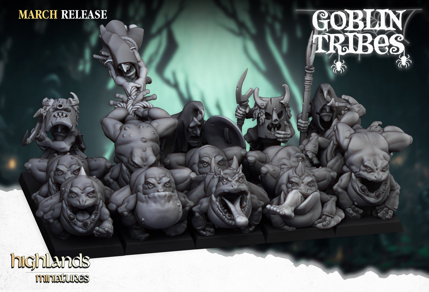 28mm Frog Herd - Swamp Goblins
