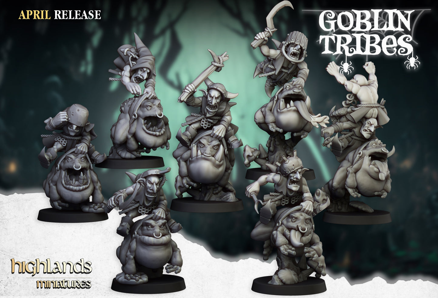 28mm Frog Riders - Swamp Goblins