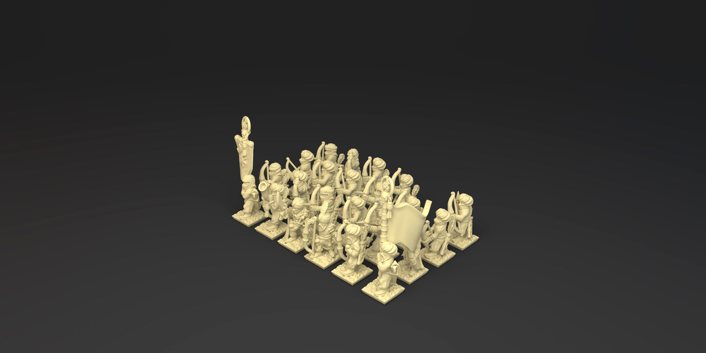 3D printed 10mm Araby Bowmen