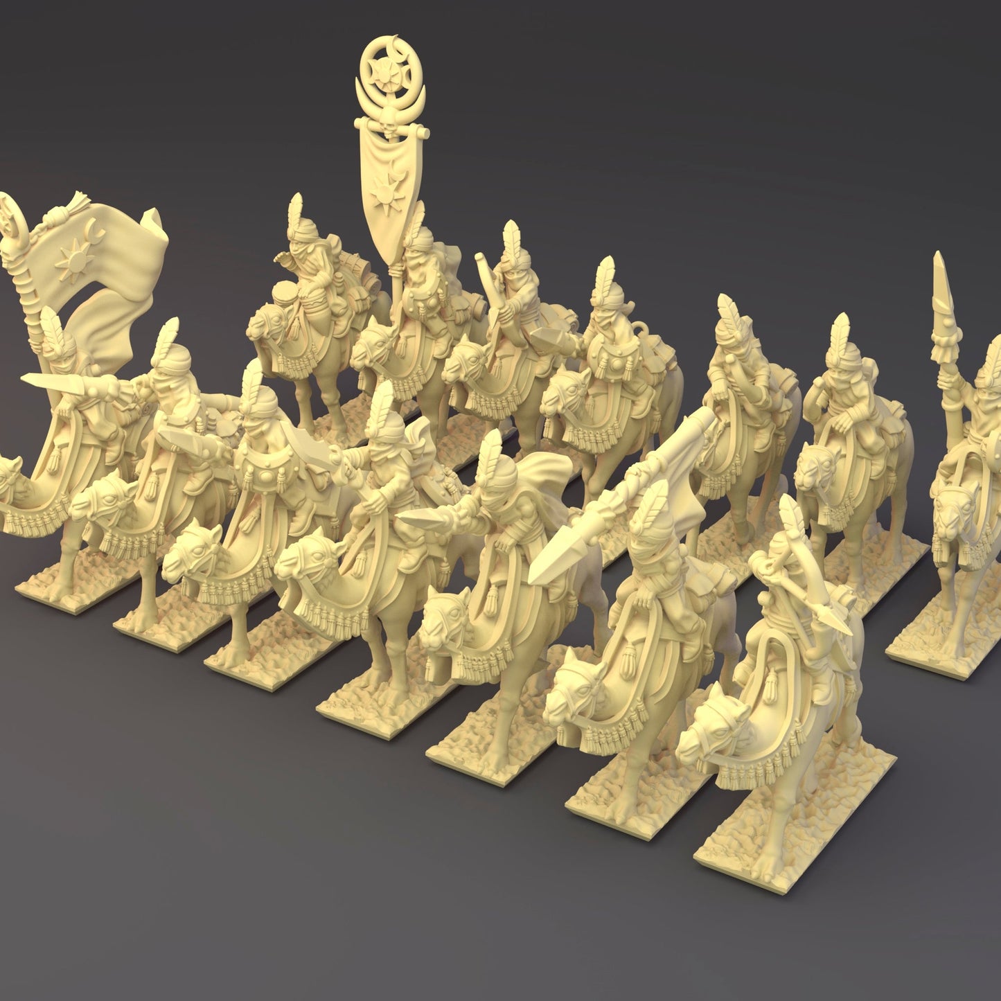 3D printed 10mm Camel Riders Regiment