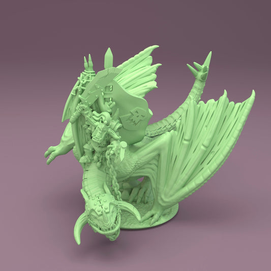 Orcs & Goblins - 10mm Hero on Wyvern