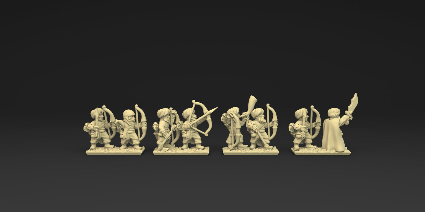 3D printed 10mm Araby Bowmen